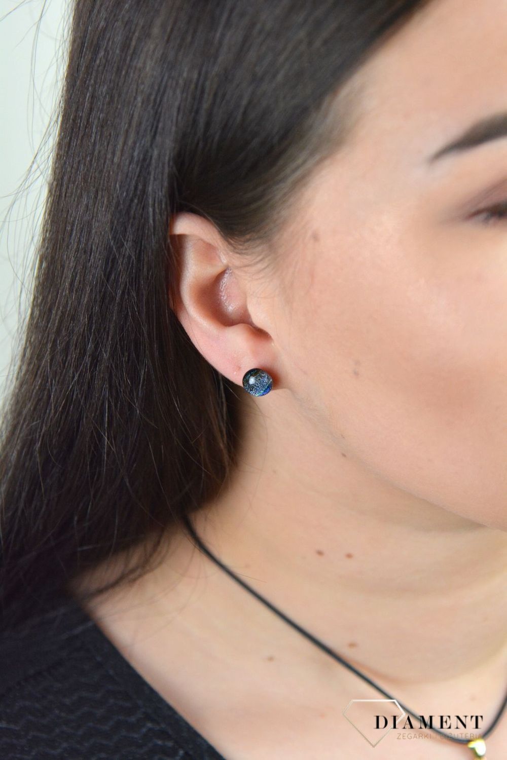 Srebrne kolczyki szkło weneckie opalizujące wieloma kolorami Murano 30.jpg